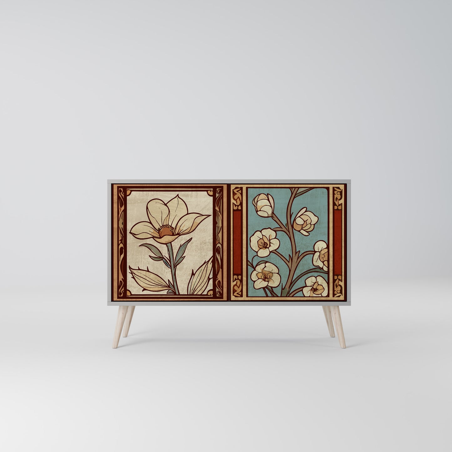 TIMELESS FLORA 2-Door Sideboard in Grey Finish
