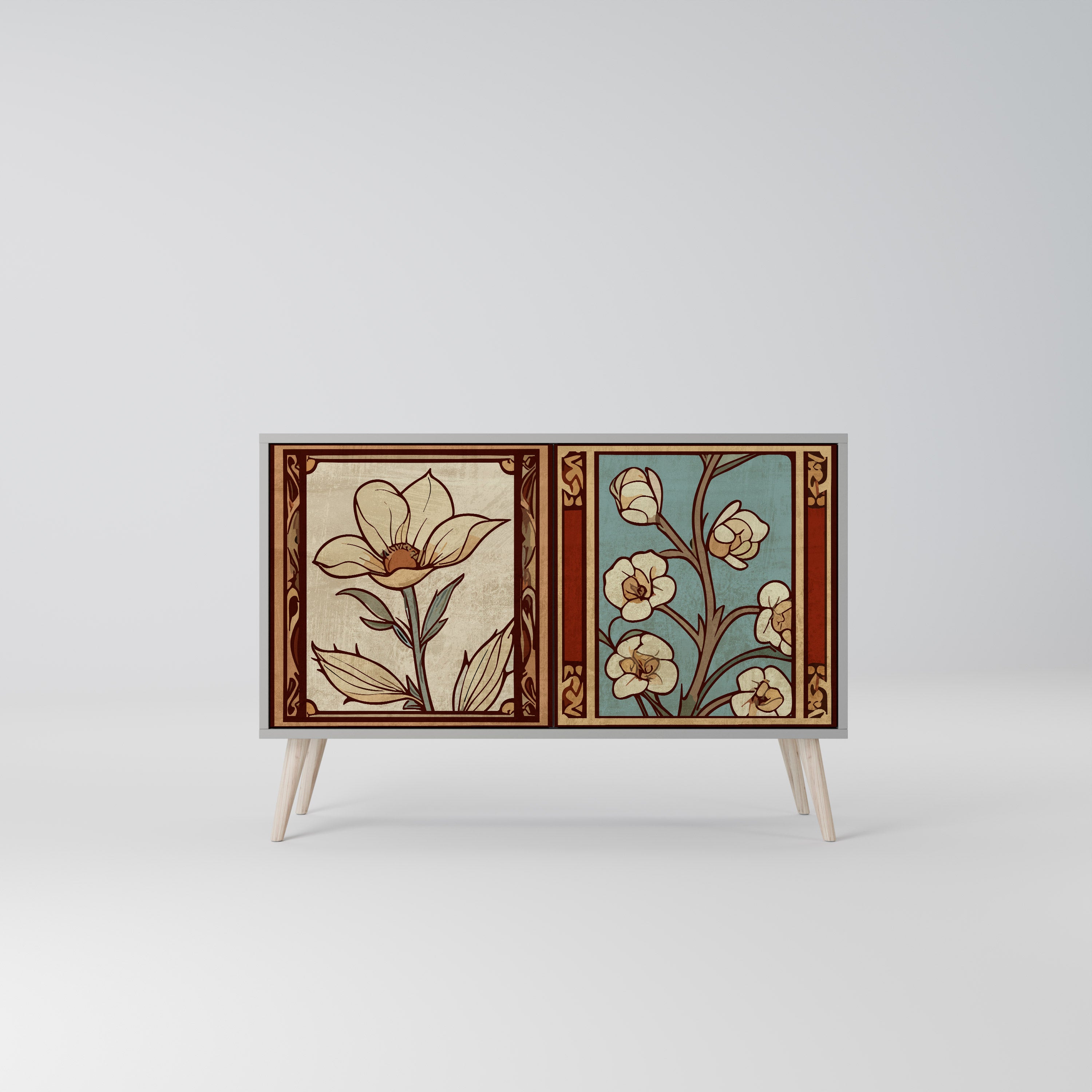 TIMELESS FLORA 2-Door Sideboard in Grey Finish