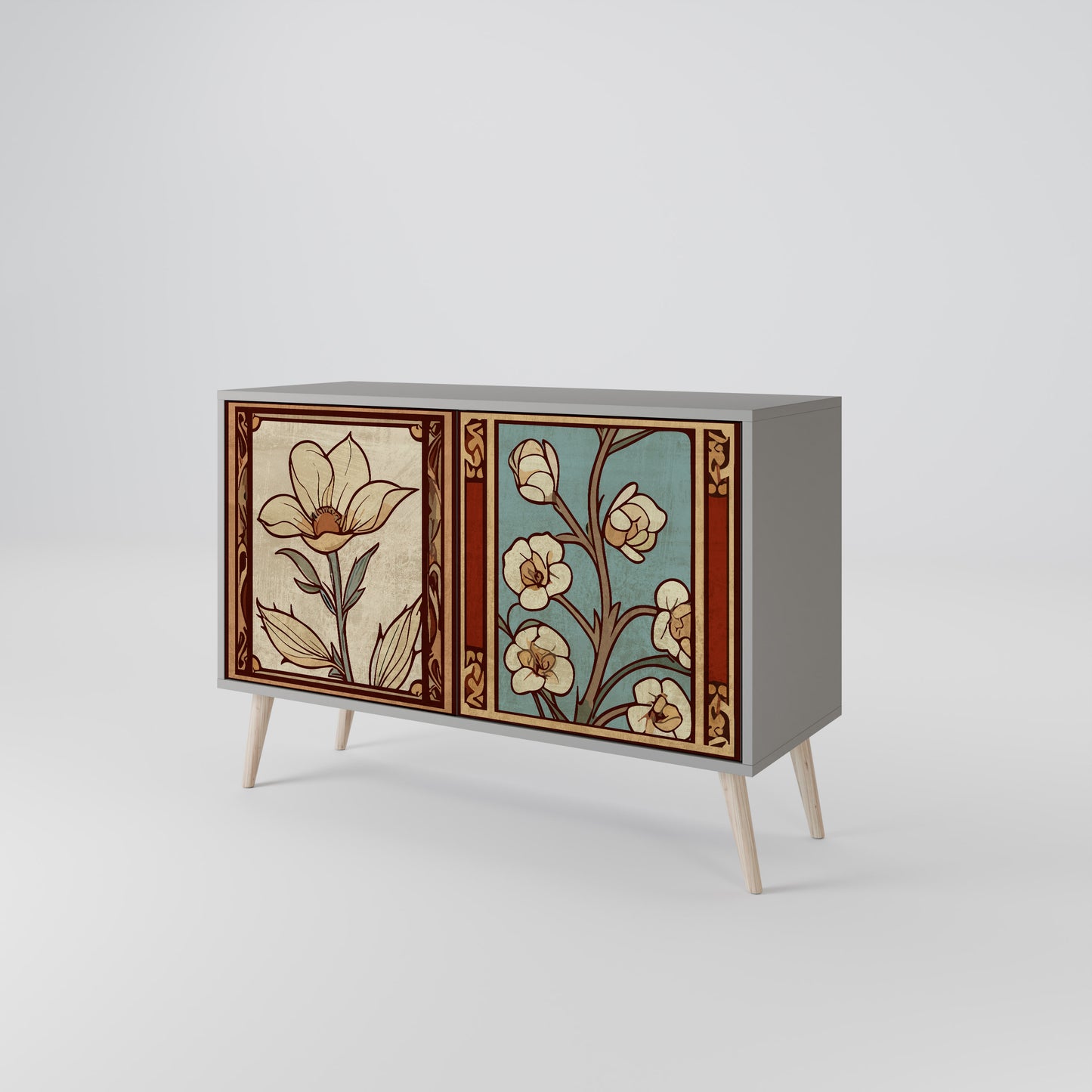 TIMELESS FLORA 2-Door Sideboard in Grey Finish