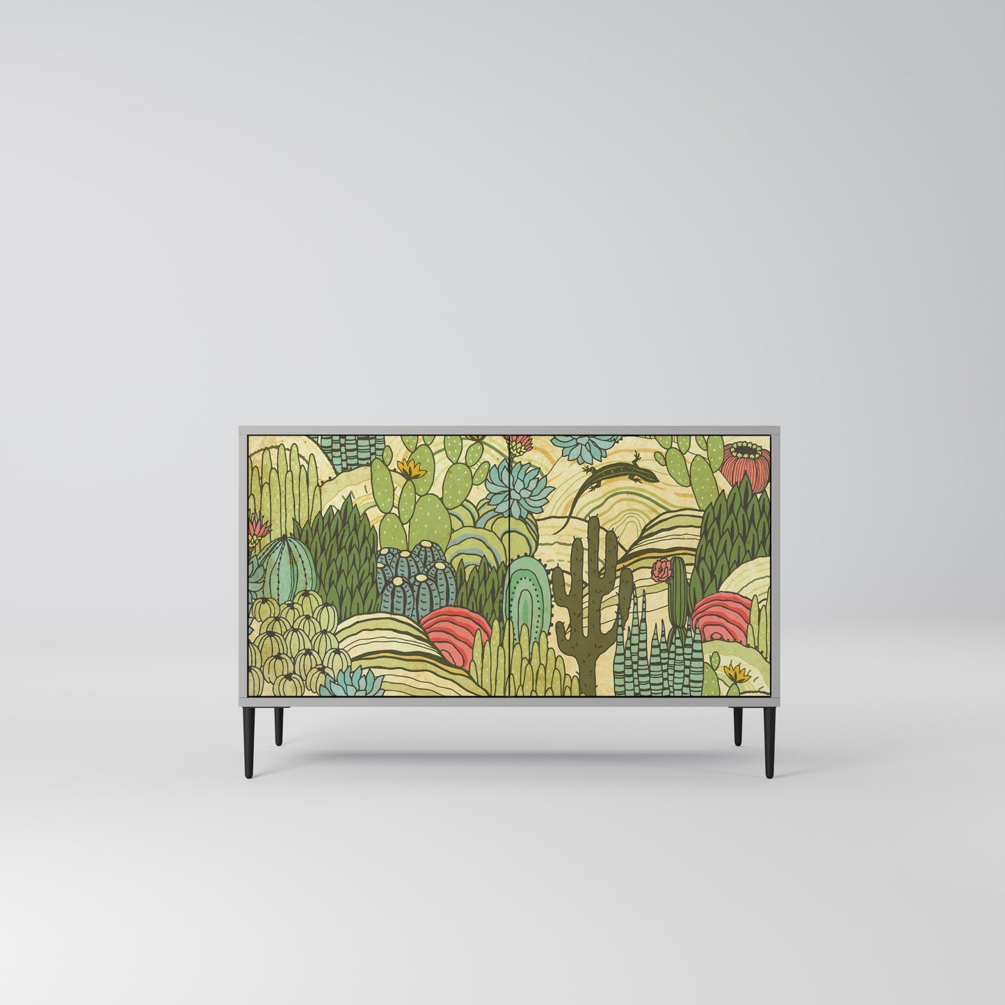SUCCULENTS KALEIDOSCOPE 2-Door Sideboard in Grey Finish