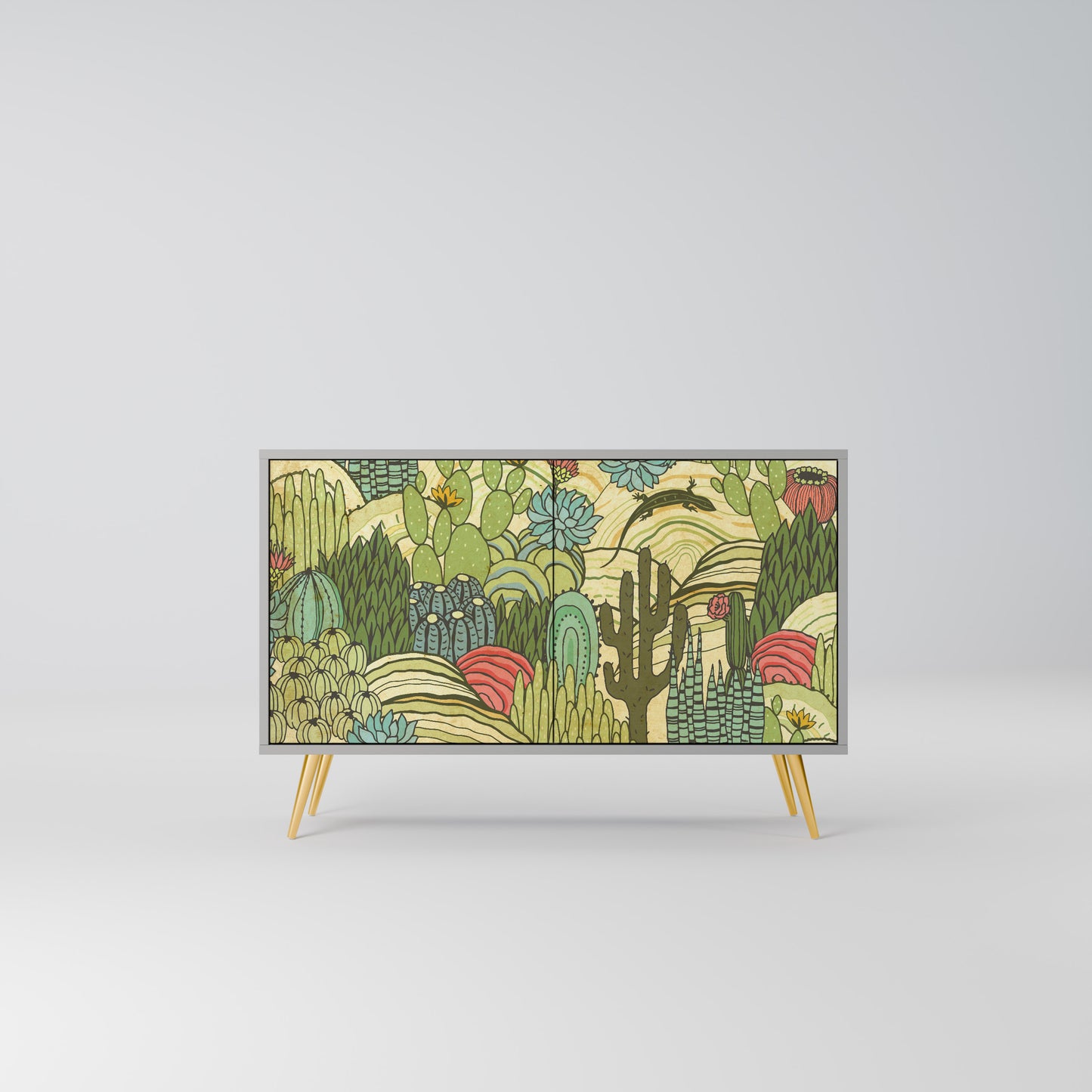 SUCCULENTS KALEIDOSCOPE 2-Door Sideboard in Grey Finish