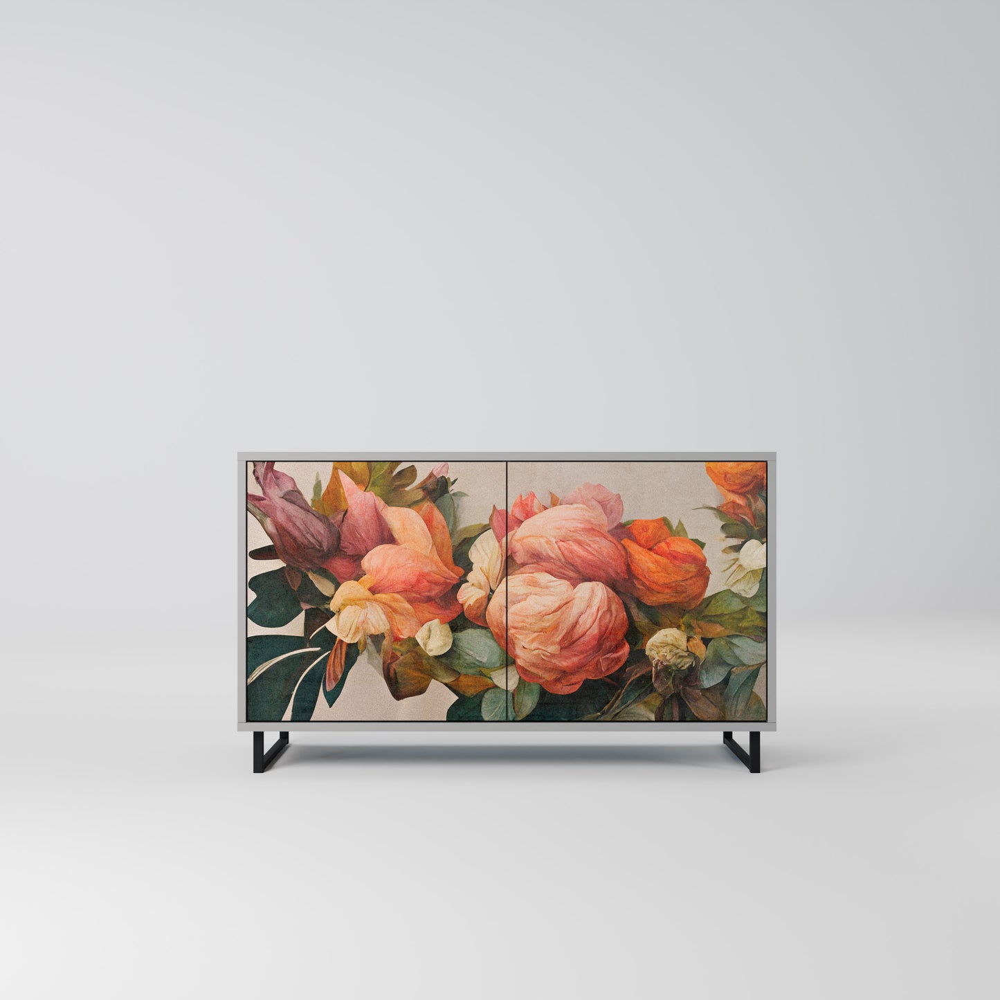 STYLISH BEAUTY 2-Door Sideboard in Grey Finish