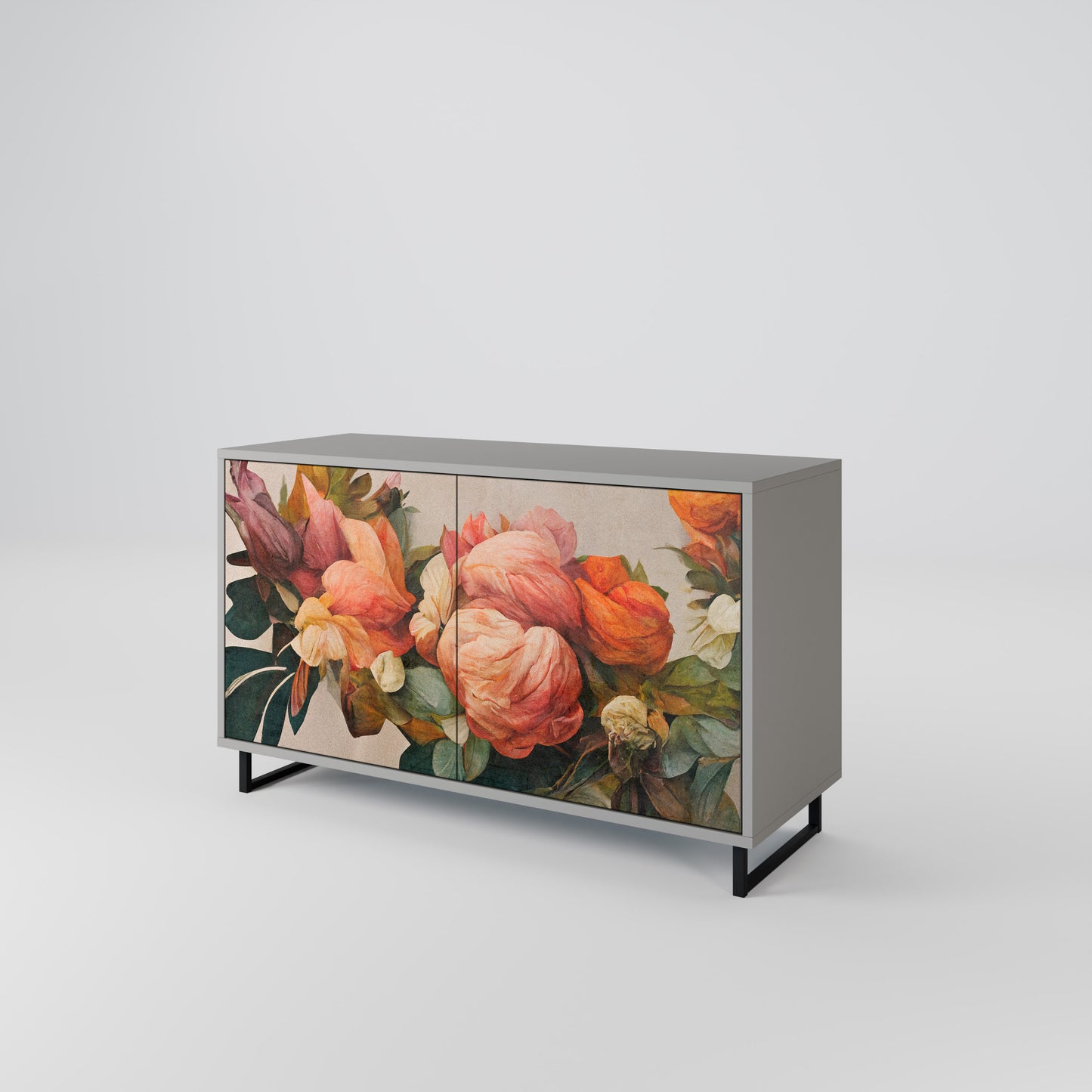 STYLISH BEAUTY 2-Door Sideboard in Grey Finish