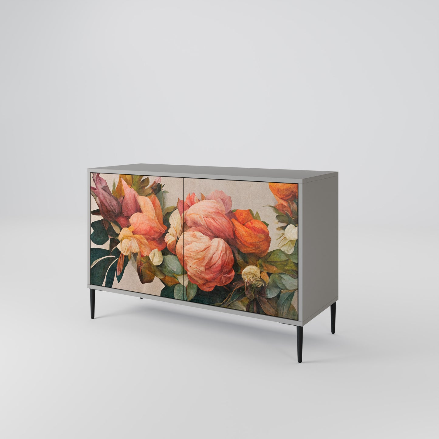 STYLISH BEAUTY 2-Door Sideboard in Grey Finish
