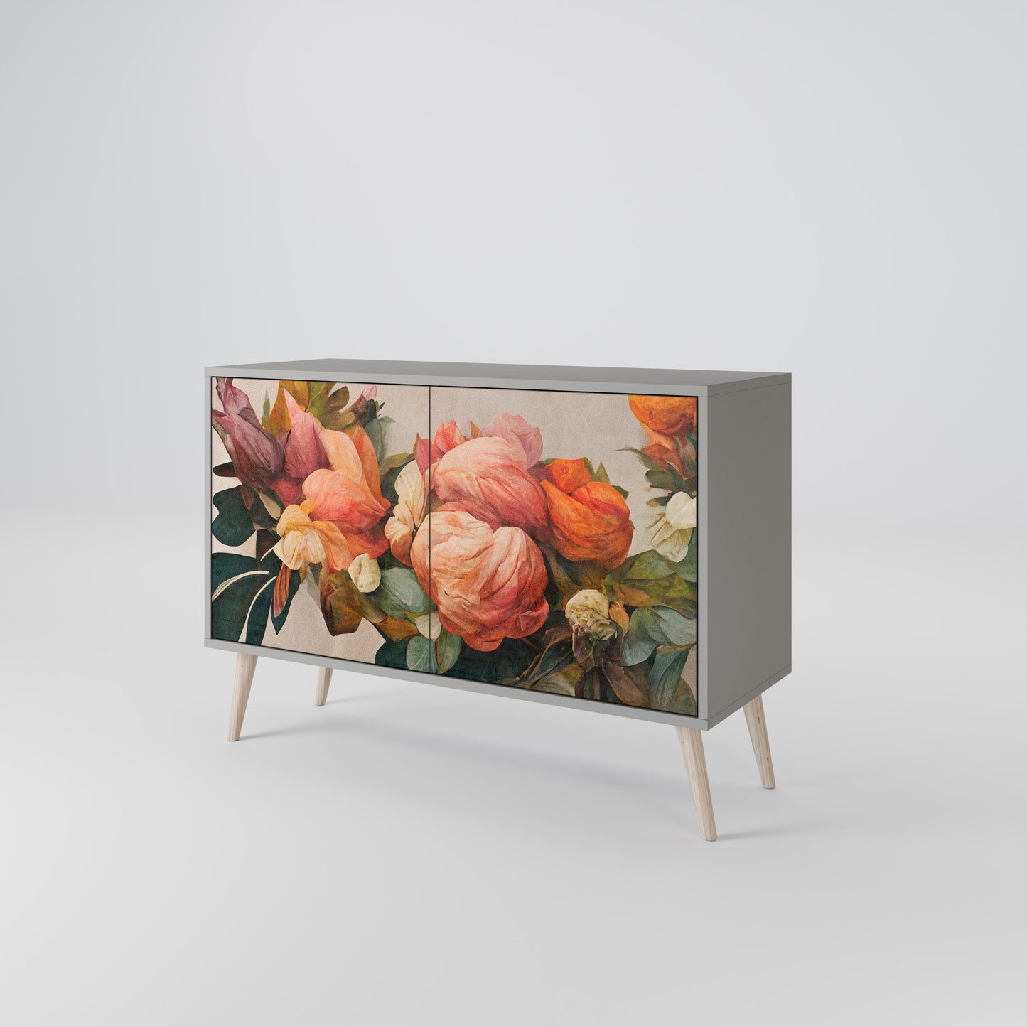 STYLISH BEAUTY 2-Door Sideboard in Grey Finish