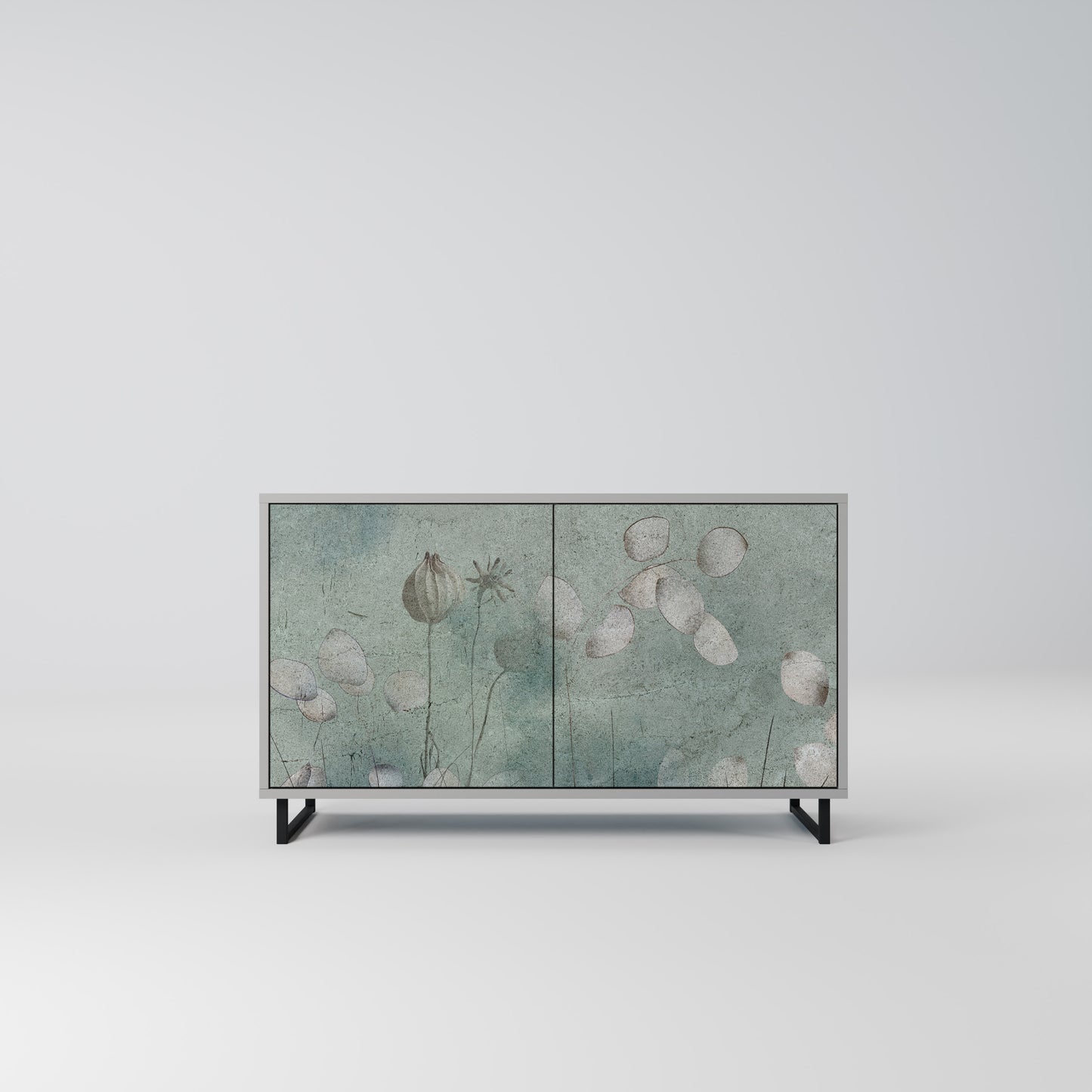 NIGHT LADY 2-Door Sideboard in Grey Finish