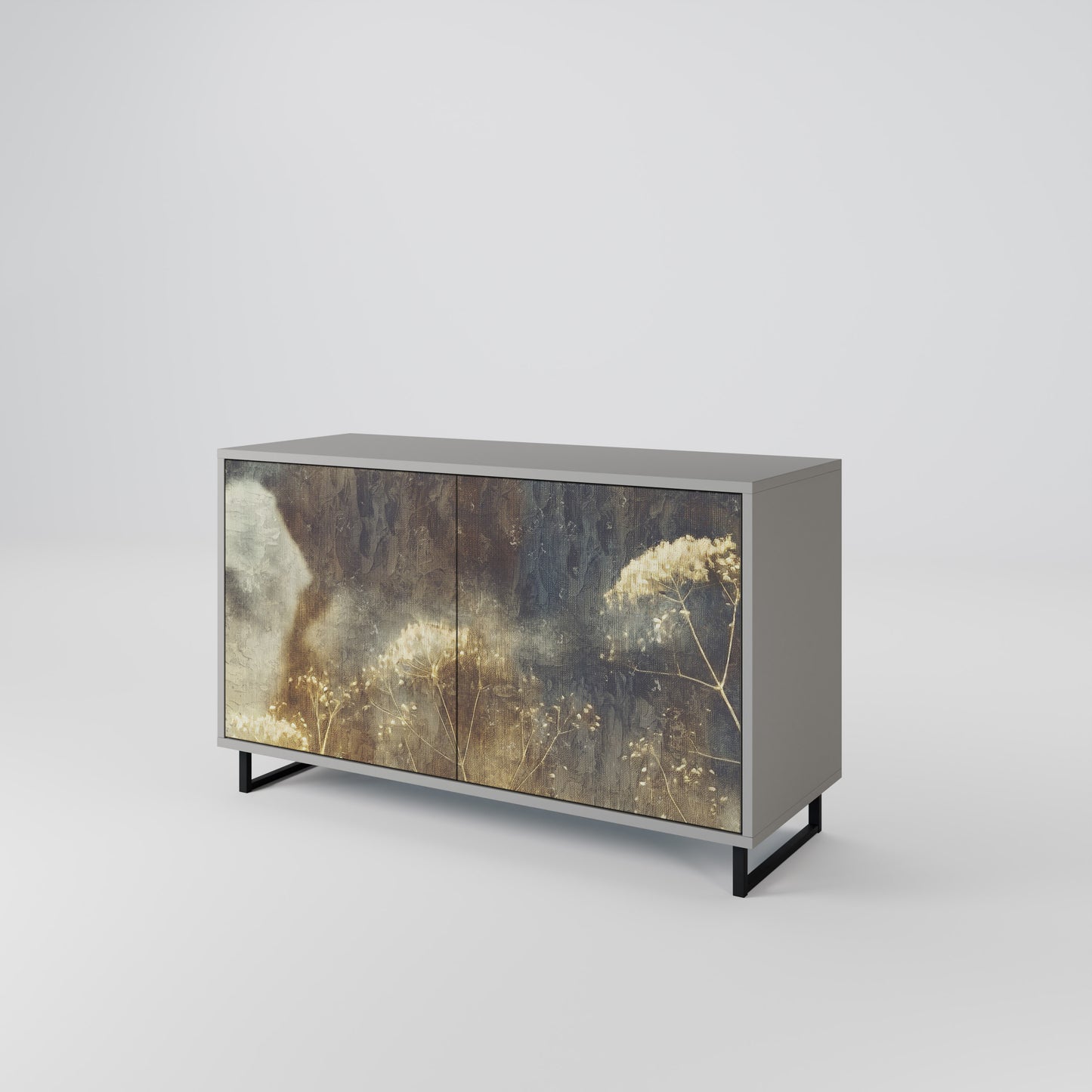 GENTLE POWER 2-Door Sideboard in Grey Finish