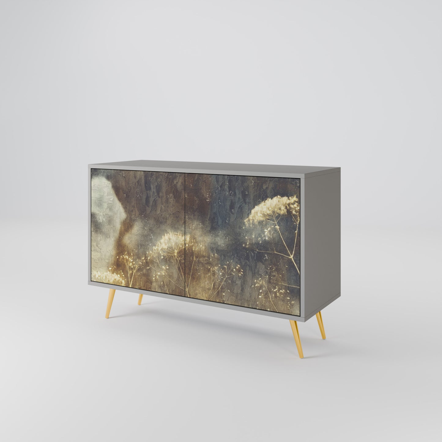 GENTLE POWER 2-Door Sideboard in Grey Finish