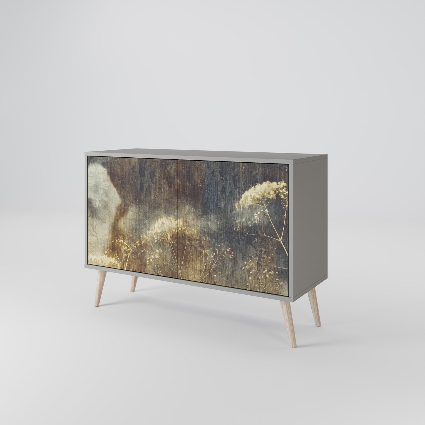 GENTLE POWER 2-Door Sideboard in Grey Finish