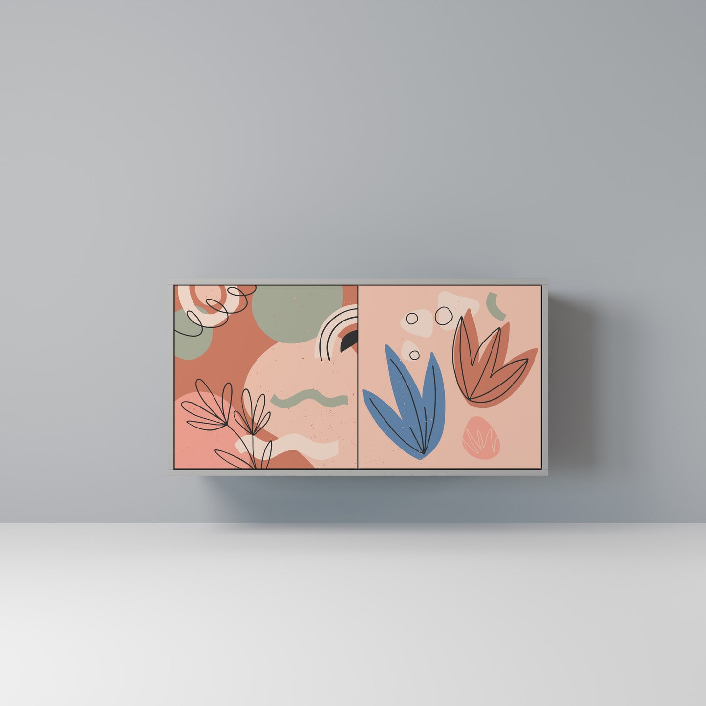 PASTEL DESTINY 2-Door Sideboard in Grey Finish
