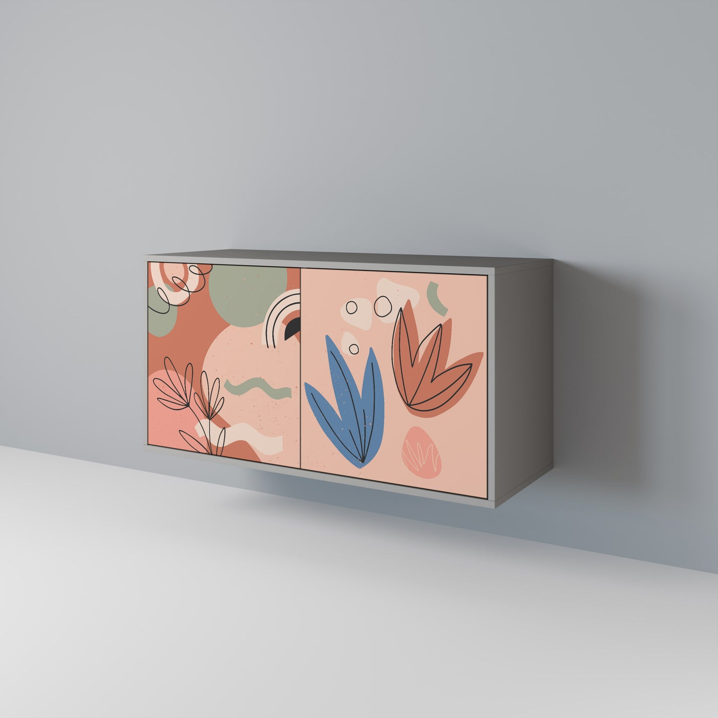 PASTEL DESTINY 2-Door Sideboard in Grey Finish