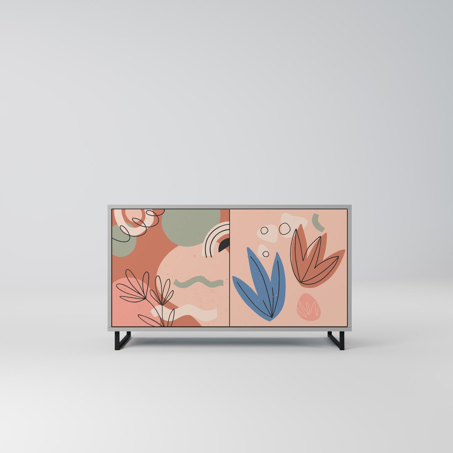 PASTEL DESTINY 2-Door Sideboard in Grey Finish