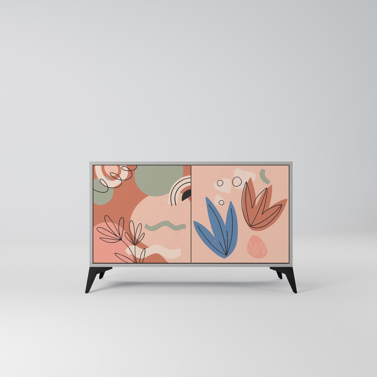 PASTEL DESTINY 2-Door Sideboard in Grey Finish