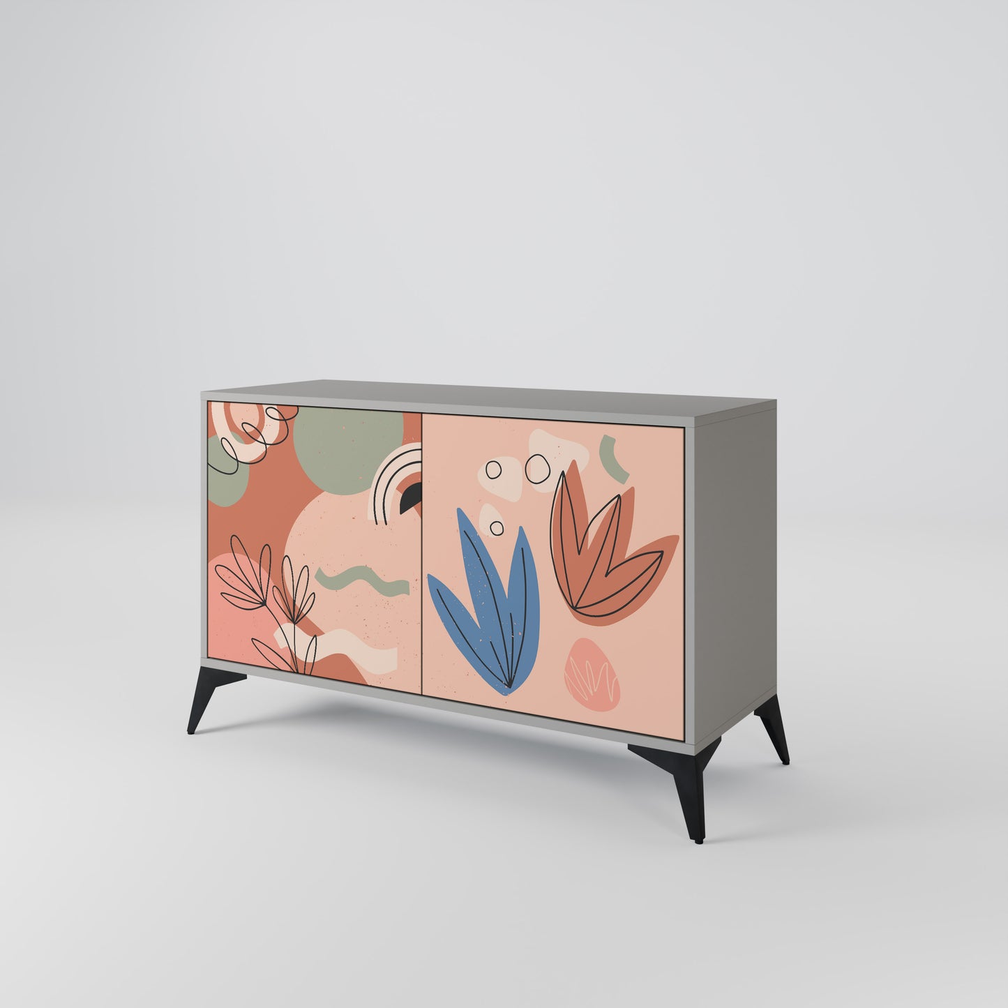 PASTEL DESTINY 2-Door Sideboard in Grey Finish