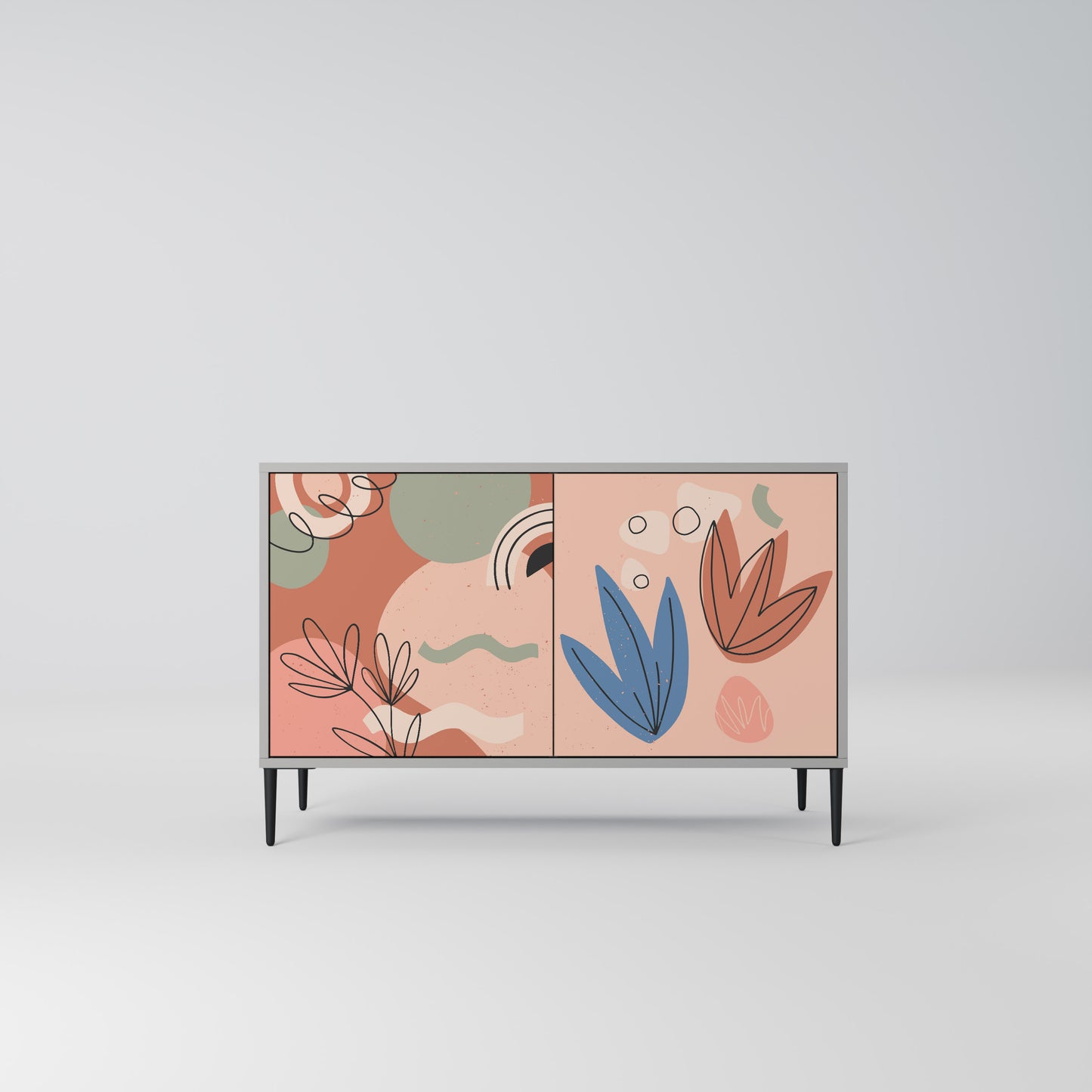 PASTEL DESTINY 2-Door Sideboard in Grey Finish