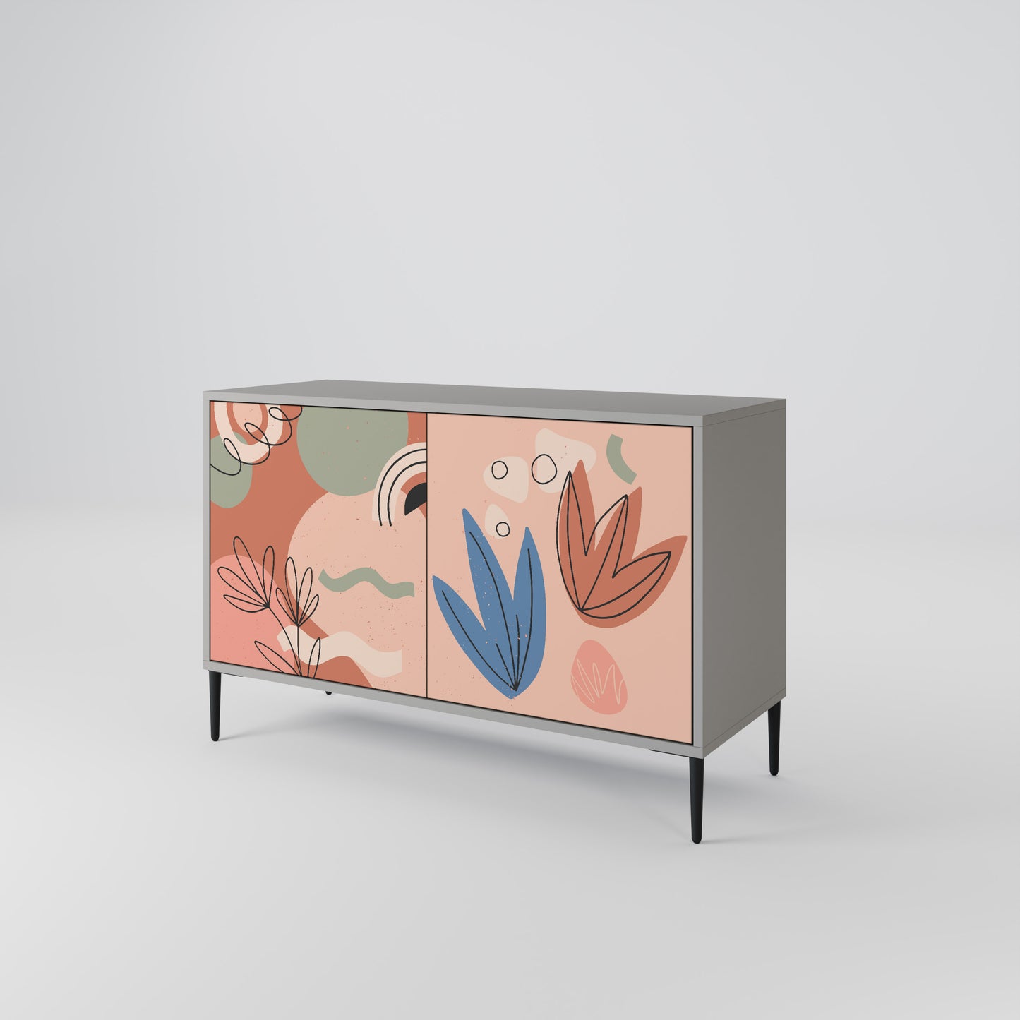 PASTEL DESTINY 2-Door Sideboard in Grey Finish