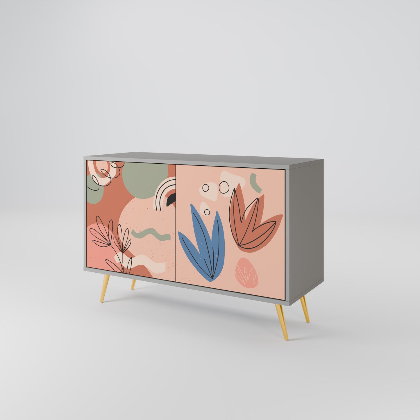PASTEL DESTINY 2-Door Sideboard in Grey Finish