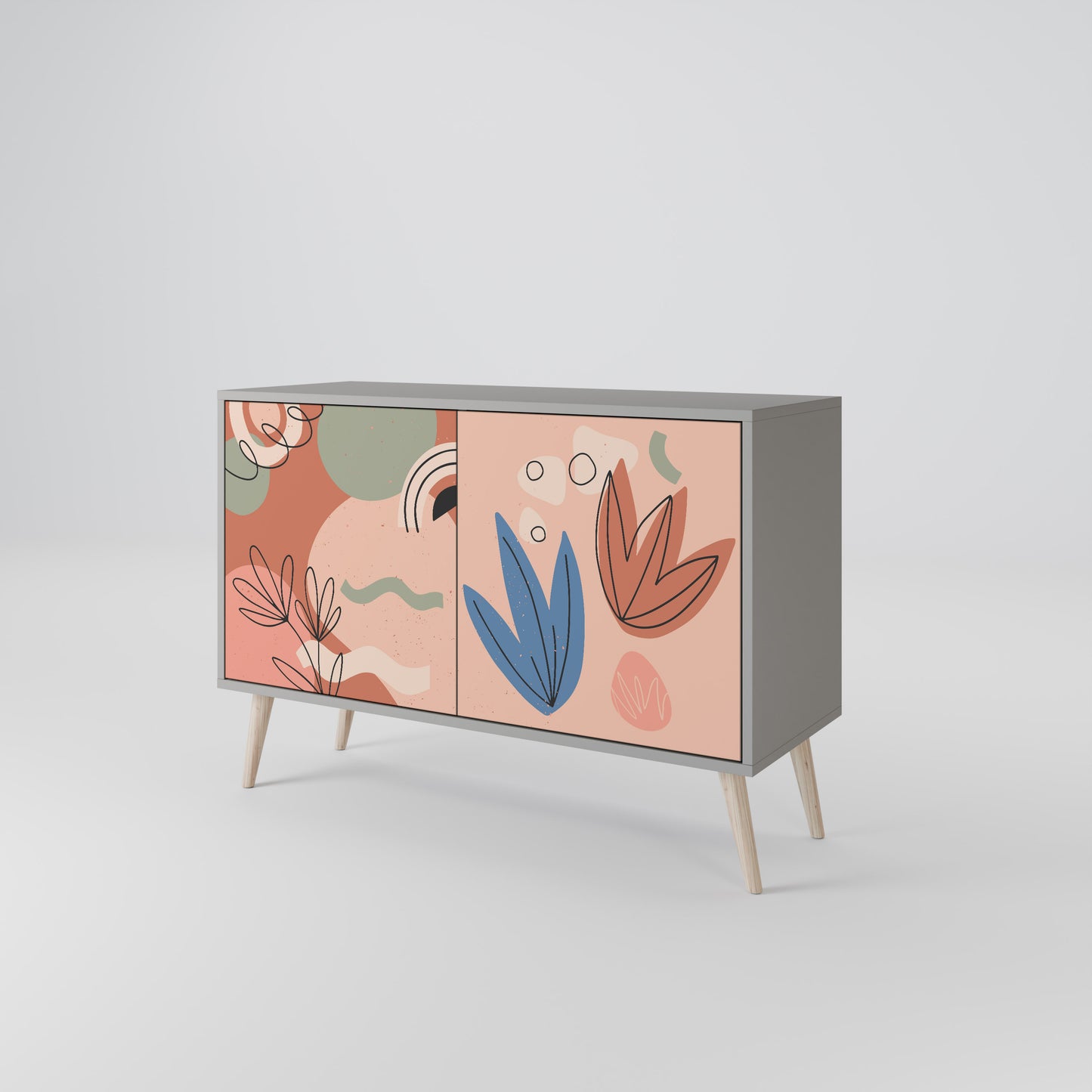 PASTEL DESTINY 2-Door Sideboard in Grey Finish