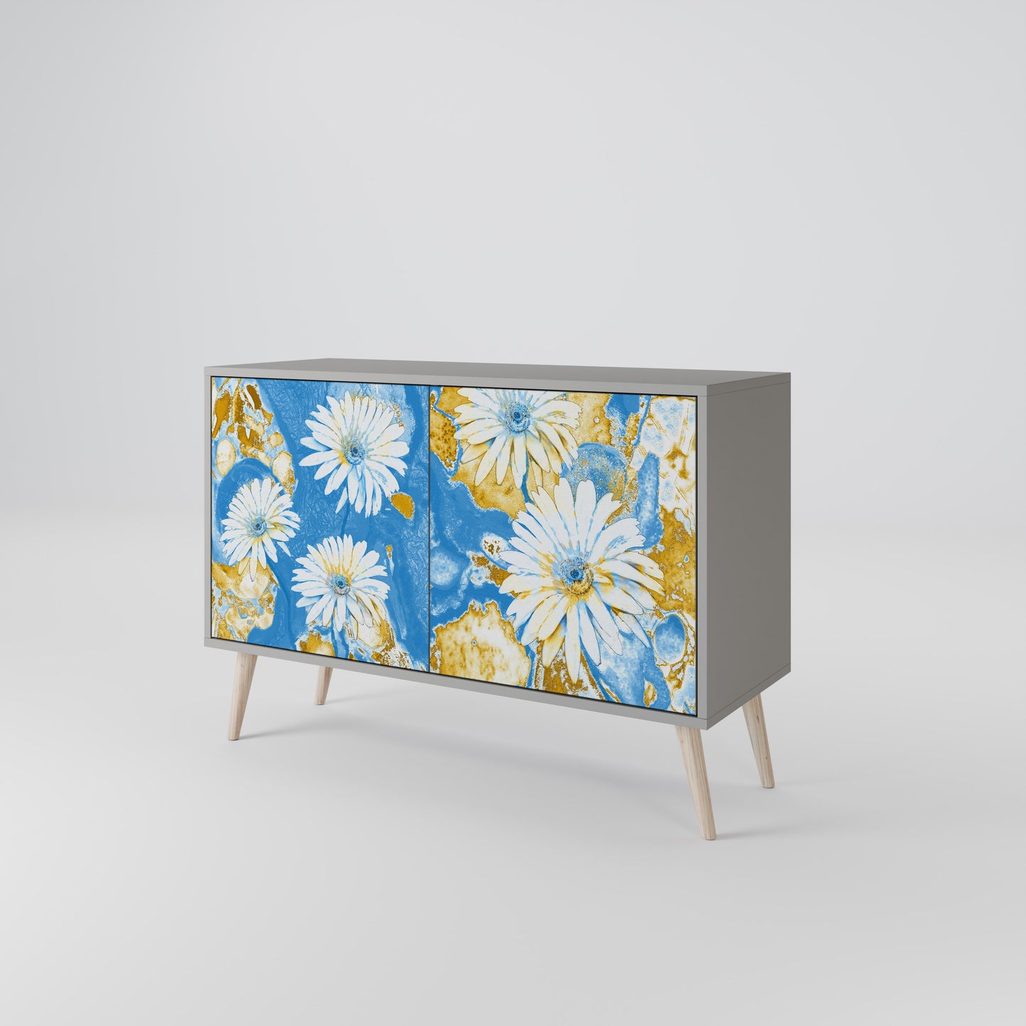DAISY LUXE 2-Door Sideboard in Grey Finish
