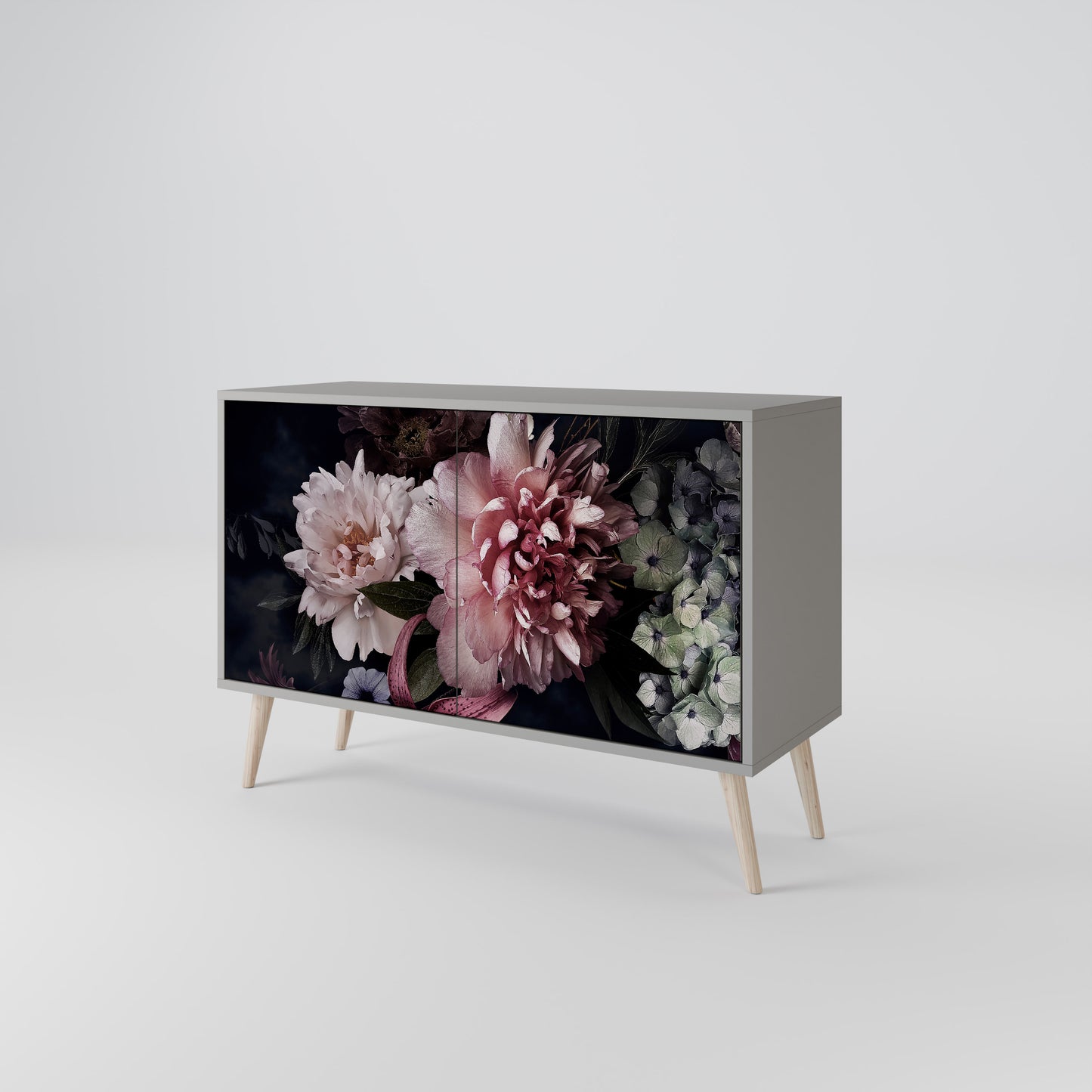 PURE BLOSSOM 2-Door Sideboard in Grey Finish