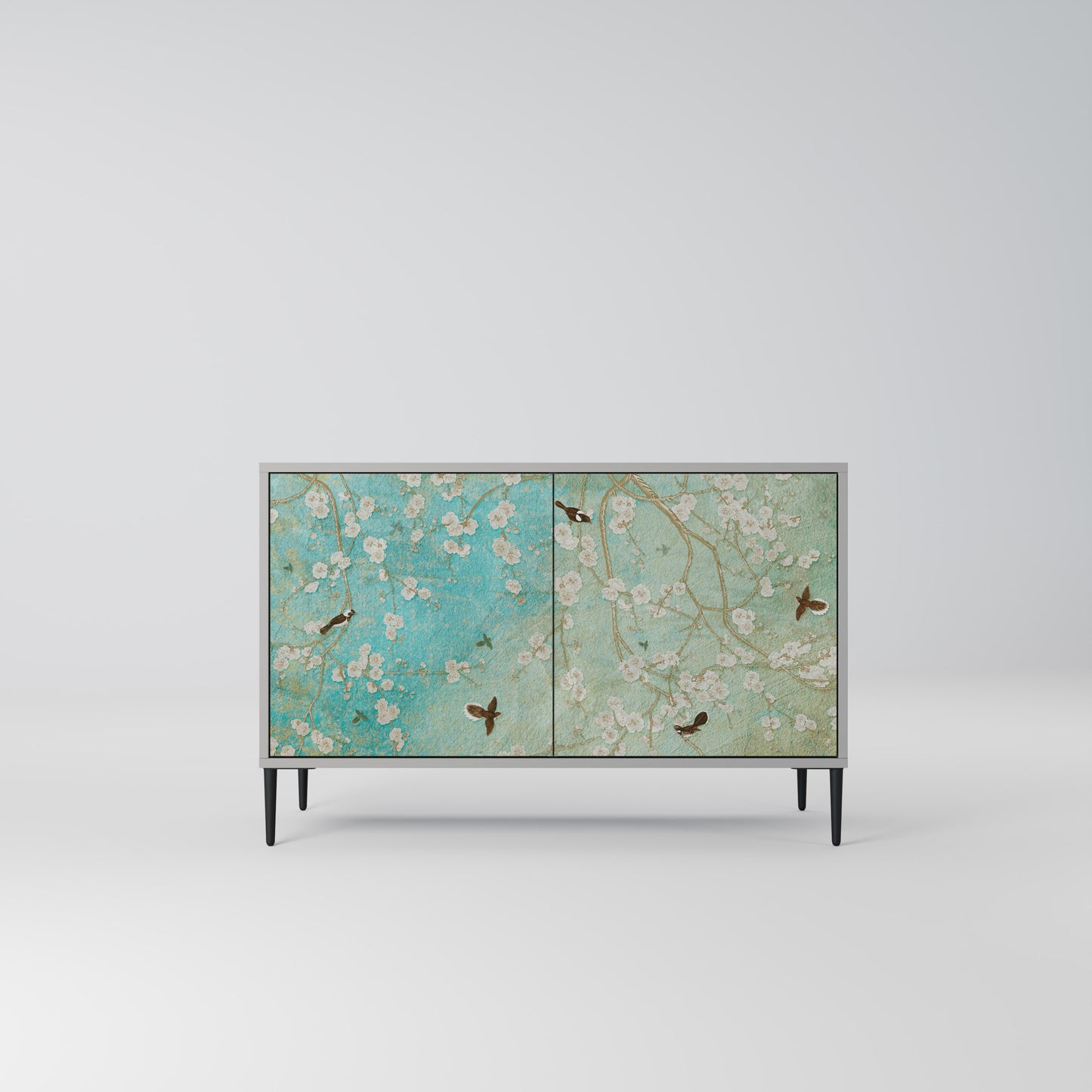 BLOOMING CHARM 2-Door Sideboard in Grey Finish