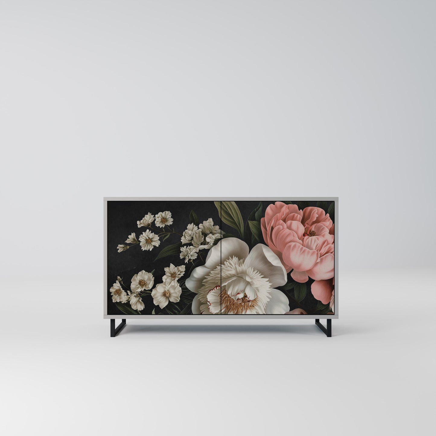 LUSH ELEGANCE 2-Door Sideboard in Grey Finish