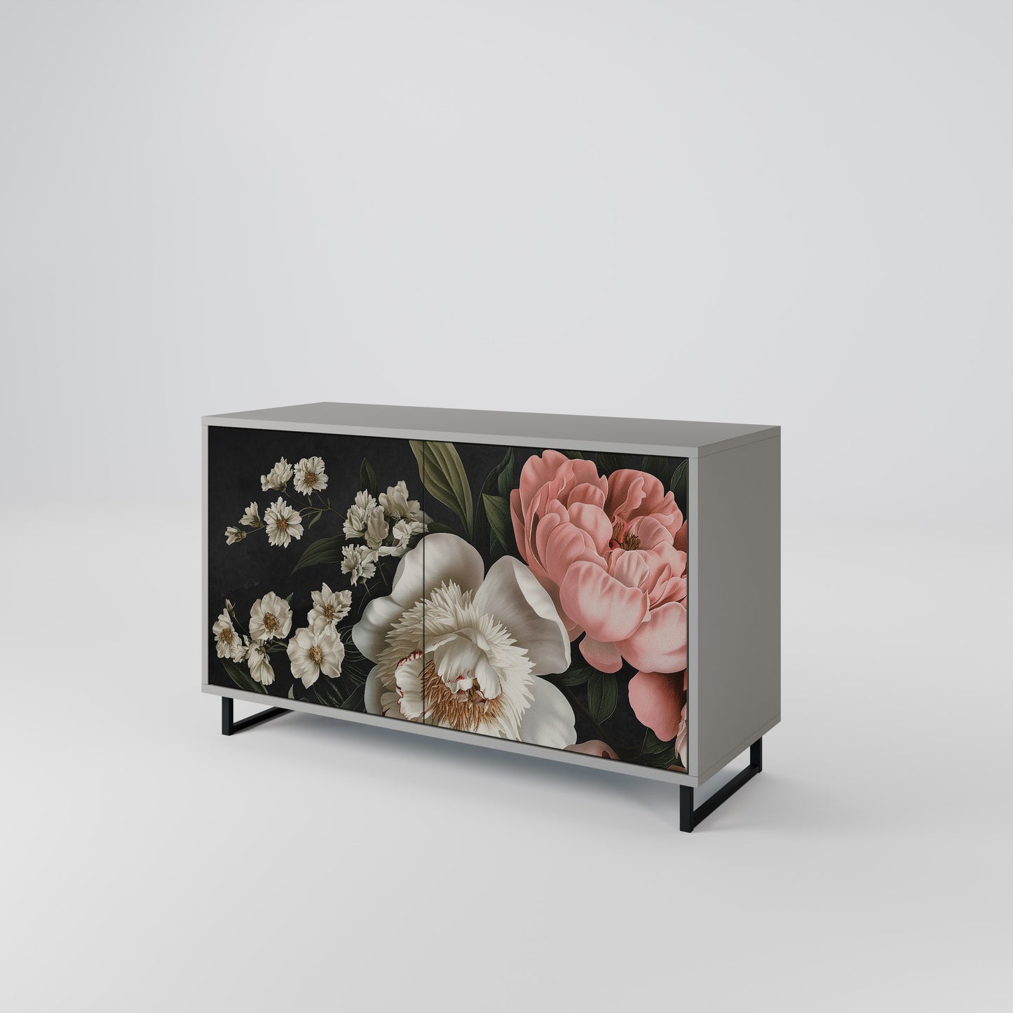 LUSH ELEGANCE 2-Door Sideboard in Grey Finish