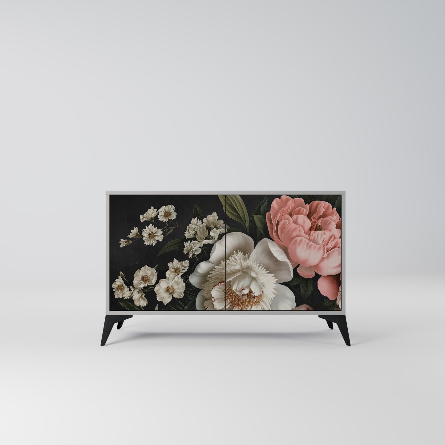 LUSH ELEGANCE 2-Door Sideboard in Grey Finish