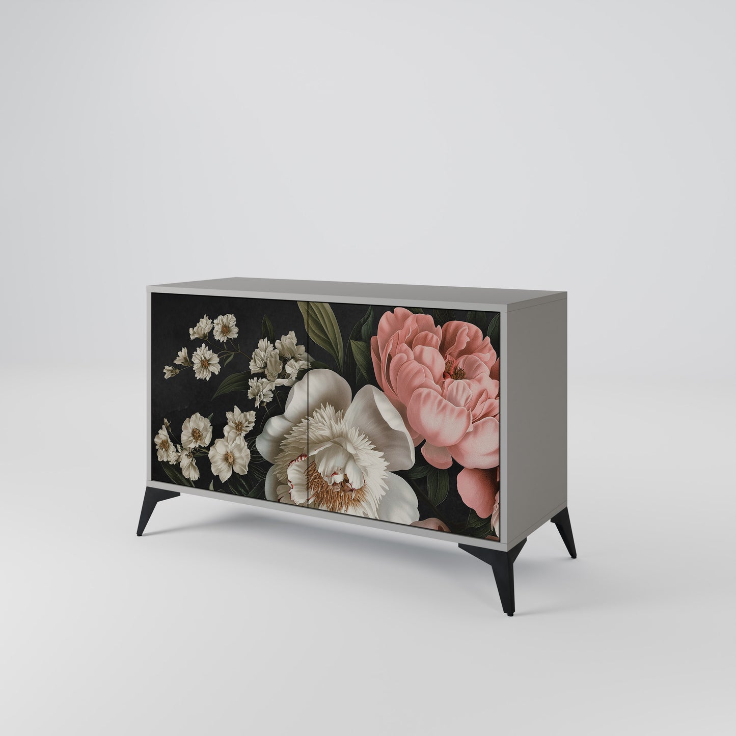 LUSH ELEGANCE 2-Door Sideboard in Grey Finish