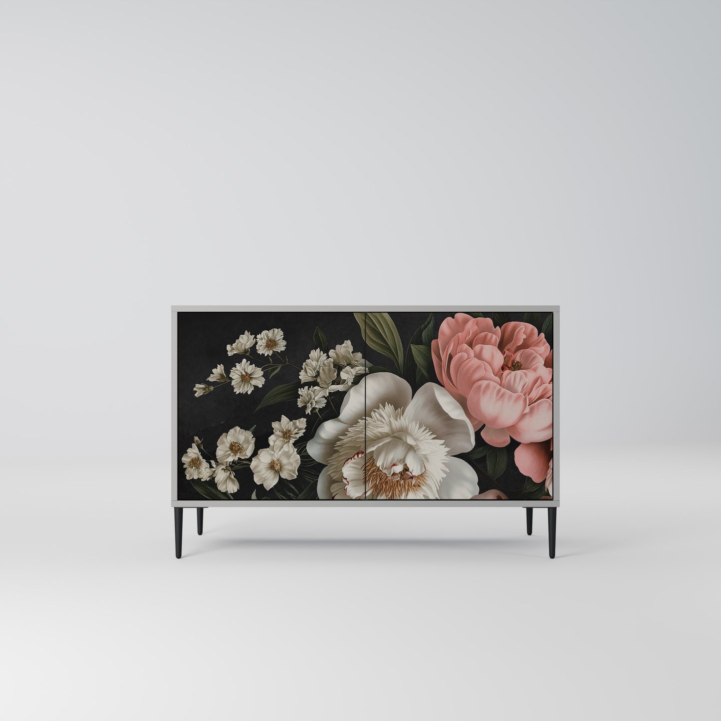 LUSH ELEGANCE 2-Door Sideboard in Grey Finish