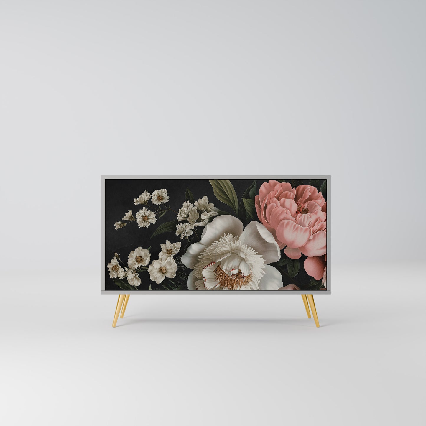 LUSH ELEGANCE 2-Door Sideboard in Grey Finish