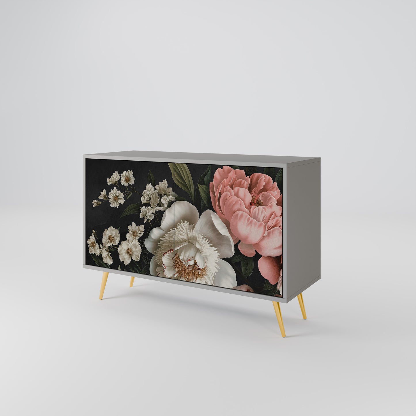LUSH ELEGANCE 2-Door Sideboard in Grey Finish