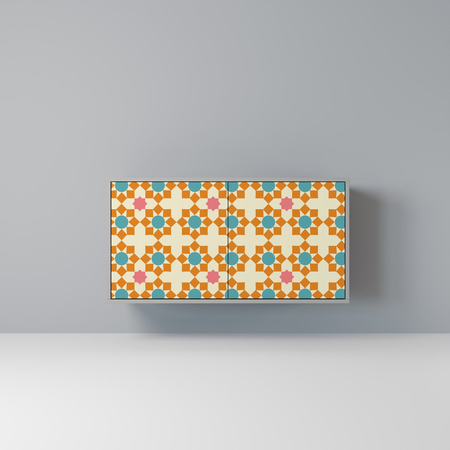 FLORAL DECOR 2-Door Sideboard in Grey Finish