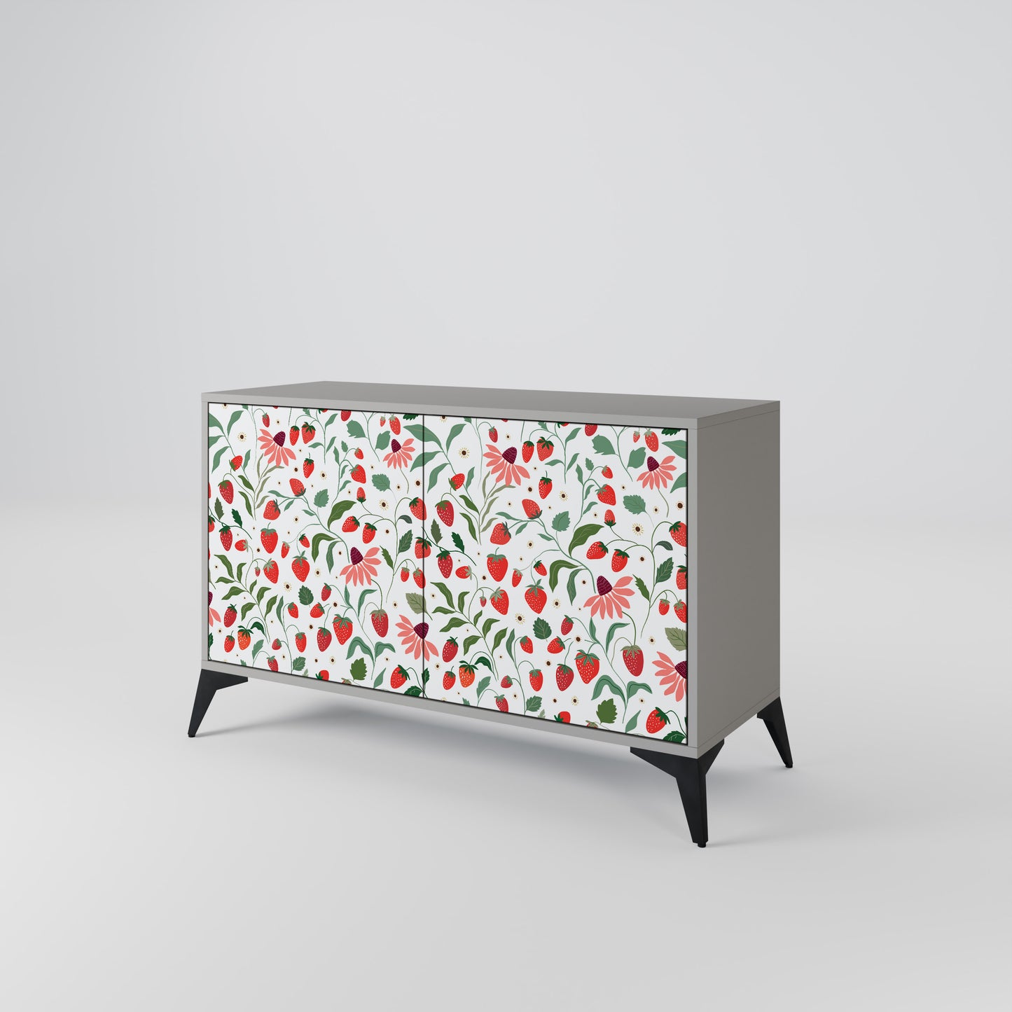 FLOWERS AND STRAWBERRIES 2-Door Sideboard in Grey Finish