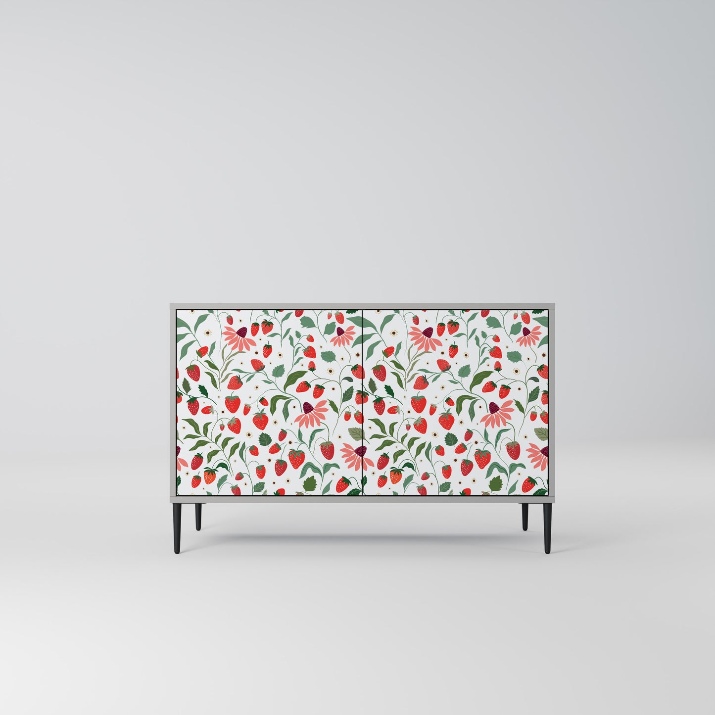 FLOWERS AND STRAWBERRIES 2-Door Sideboard in Grey Finish