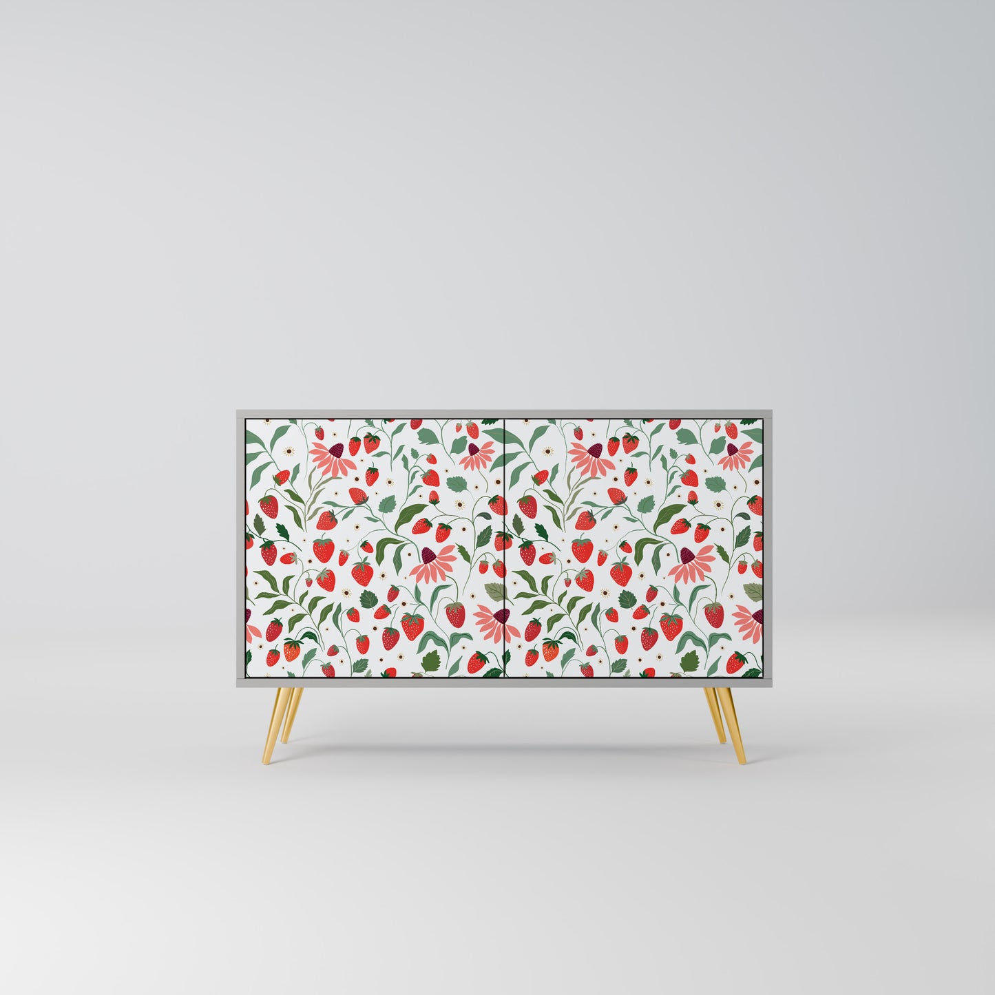 FLOWERS AND STRAWBERRIES 2-Door Sideboard in Grey Finish