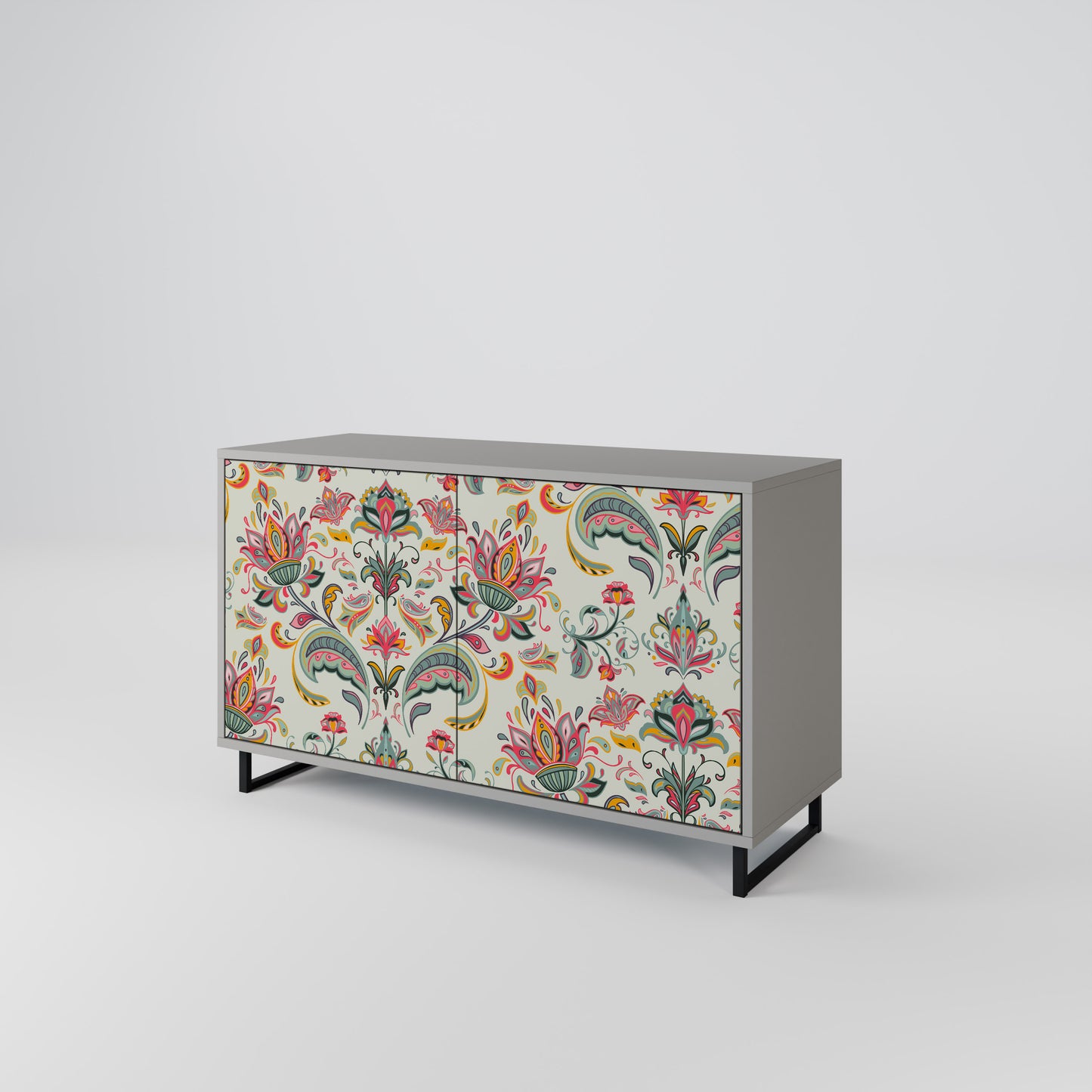 ORGANIC FOLKLORE 2-Door Sideboard in Grey Finish