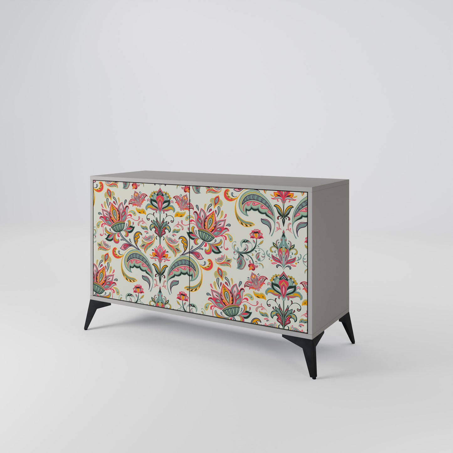 ORGANIC FOLKLORE 2-Door Sideboard in Grey Finish