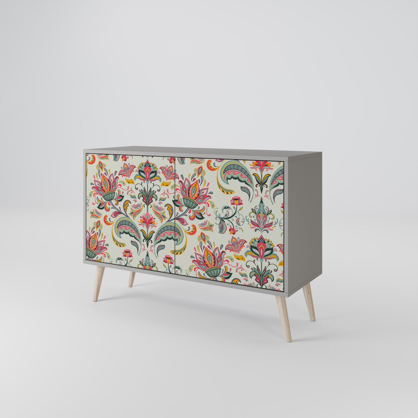 ORGANIC FOLKLORE 2-Door Sideboard in Grey Finish