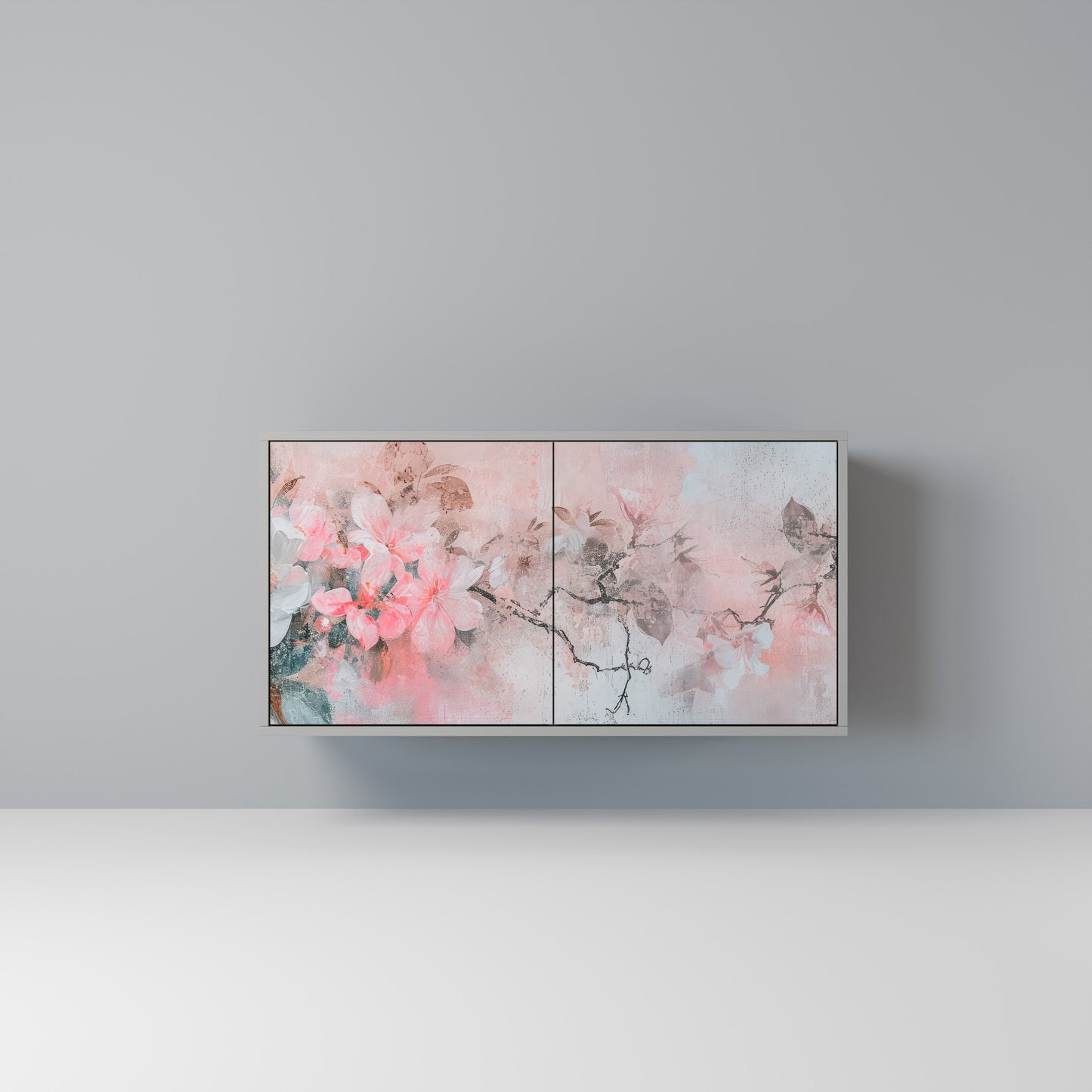 CHERRY BLOSSOM 2-Door Sideboard in Grey Finish