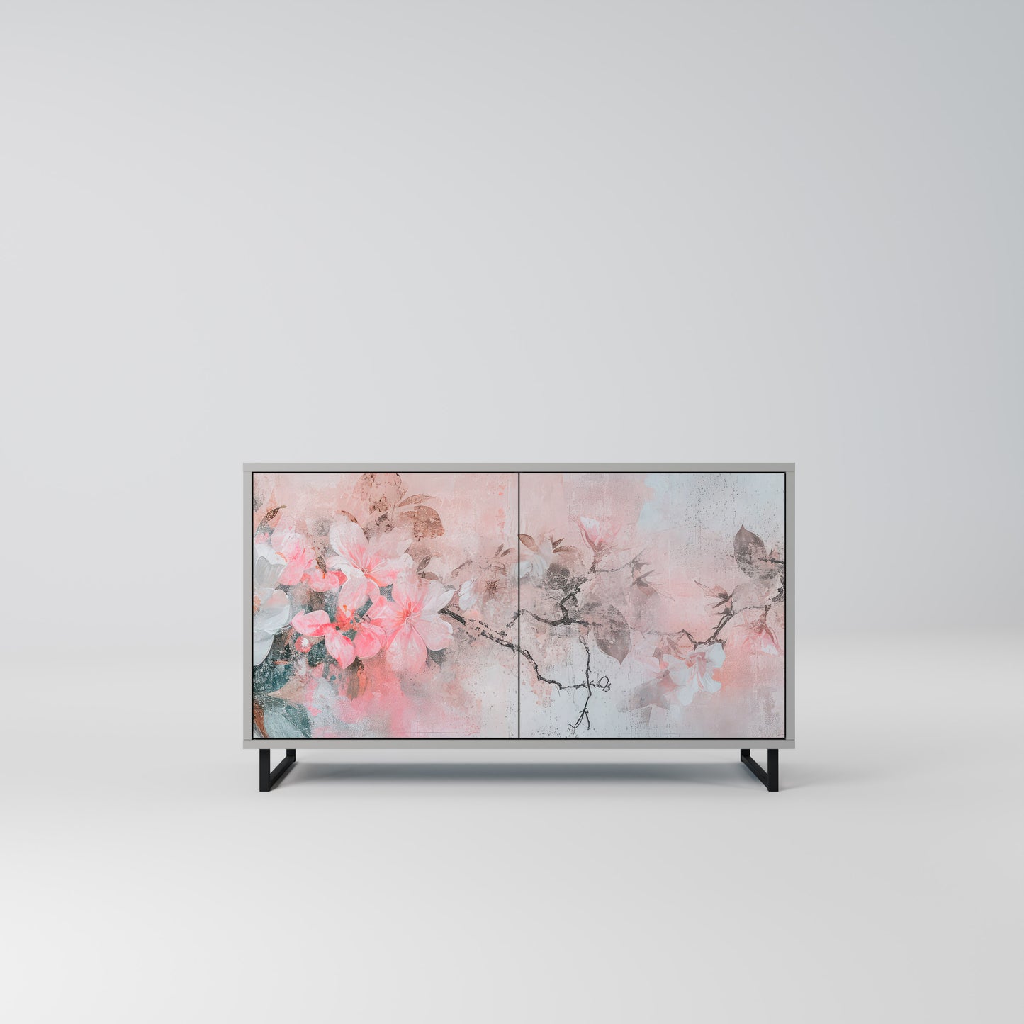 CHERRY BLOSSOM 2-Door Sideboard in Grey Finish