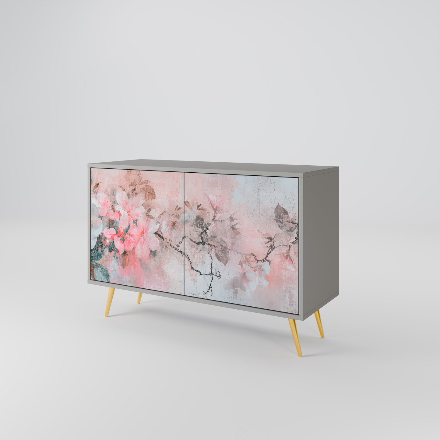 CHERRY BLOSSOM 2-Door Sideboard in Grey Finish