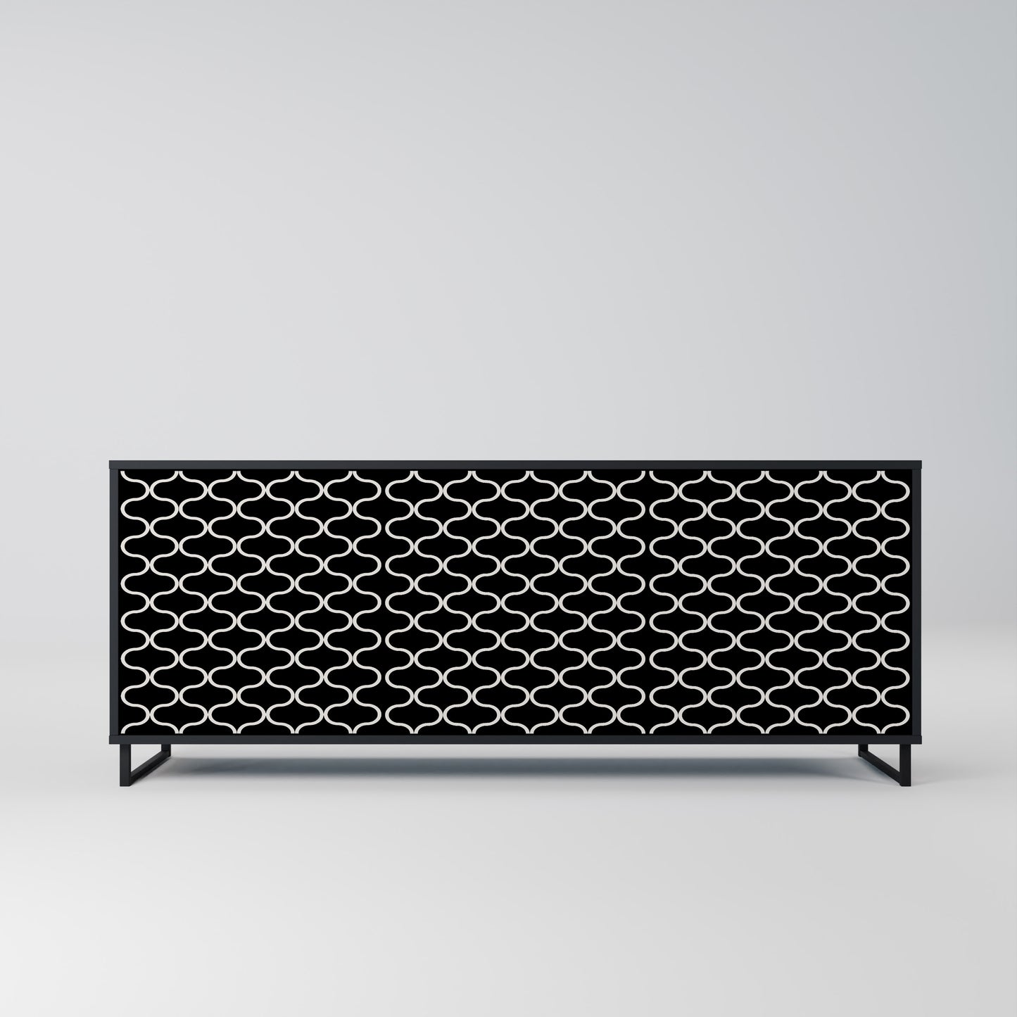 TESSELATED BLACKNESS 3-dörrars skänk i svart finish