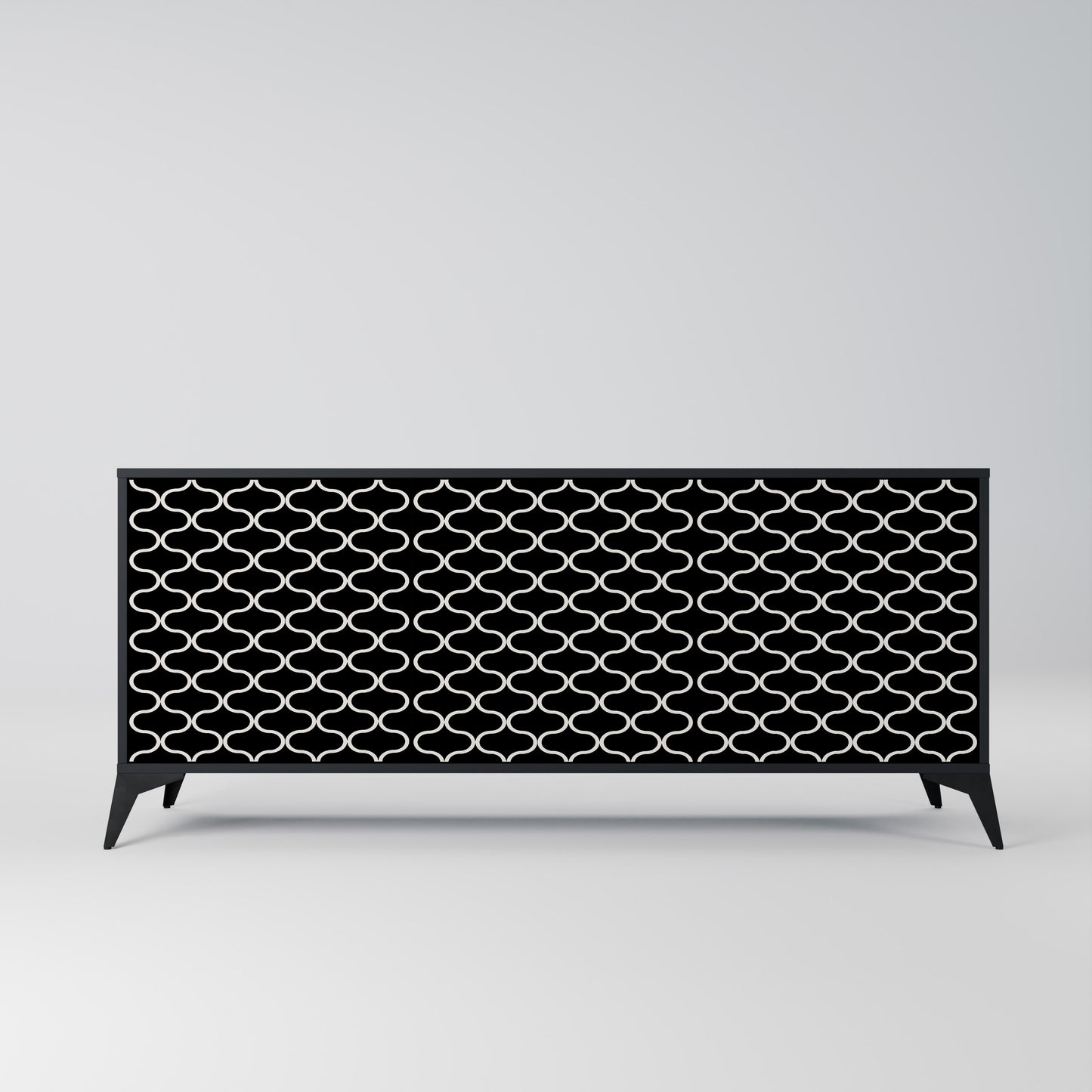 TESSELATED BLACKNESS 3-dörrars skänk i svart finish