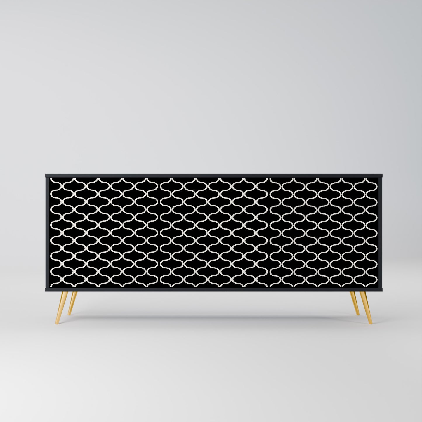 TESSELATED BLACKNESS 3-dörrars skänk i svart finish