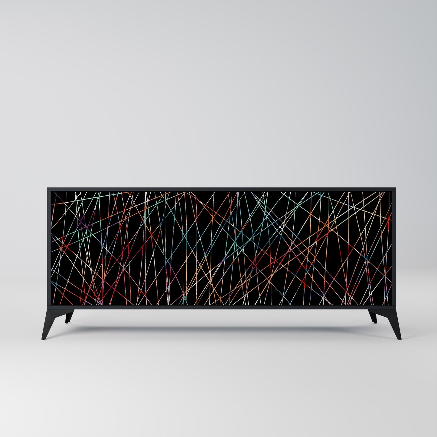 LUMINOUS SNARE 3-Door Sideboard in Black Finish