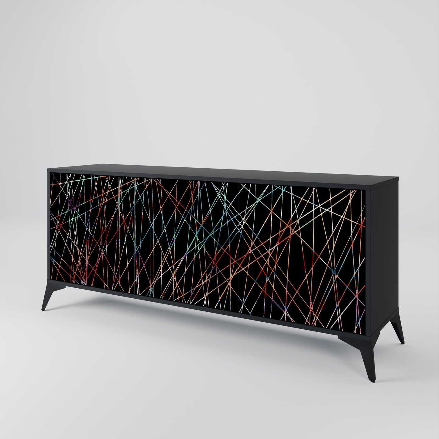 LUMINOUS SNARE 3-Door Sideboard in Black Finish