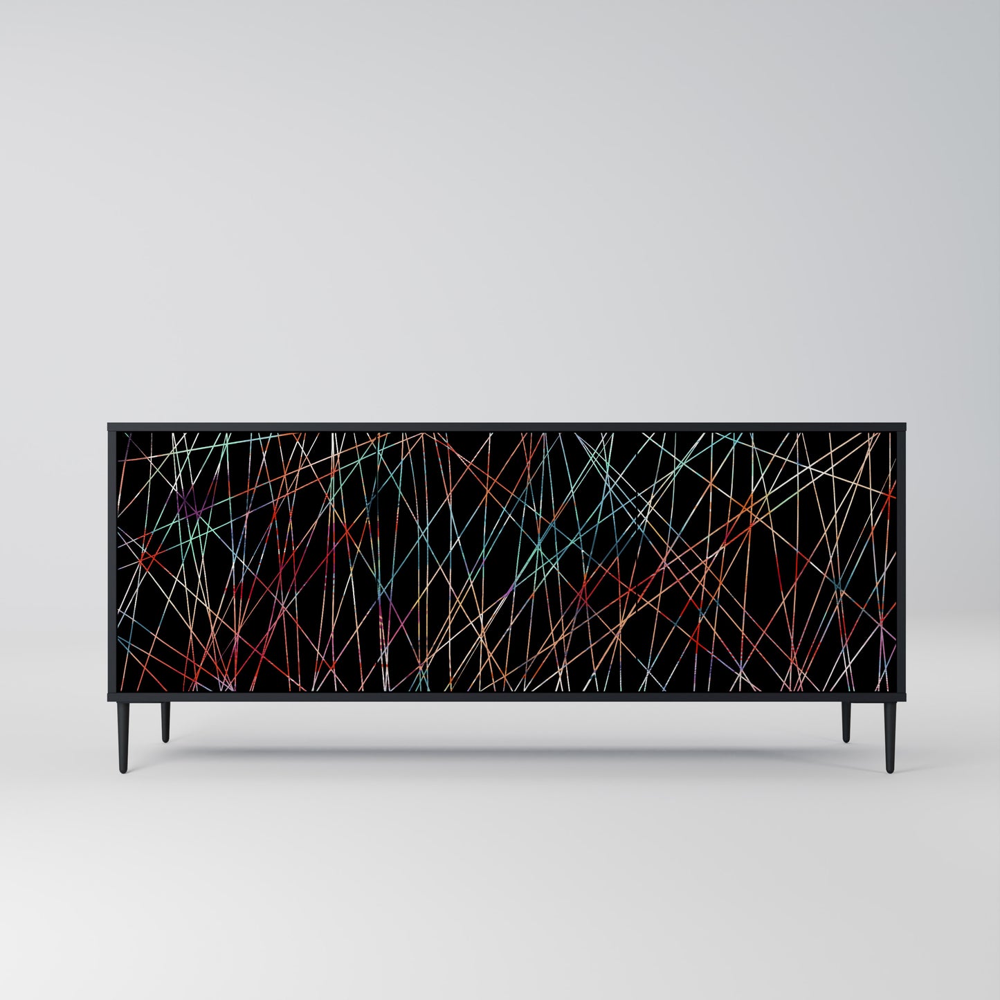 LUMINOUS SNARE 3-Door Sideboard in Black Finish