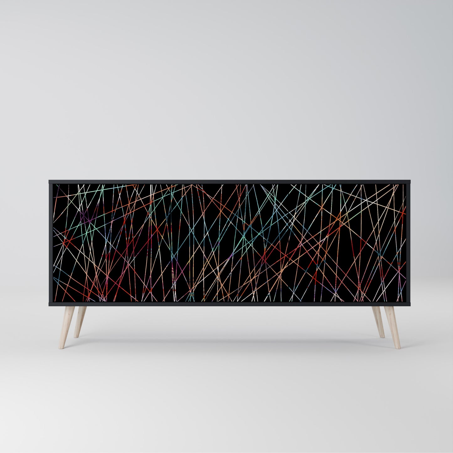 LUMINOUS SNARE 3-Door Sideboard in Black Finish
