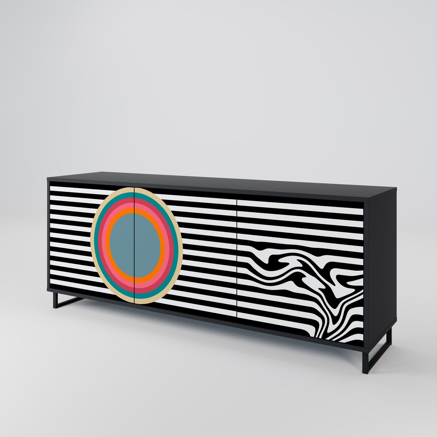 SPECTRA SHOWCASE 3-Door Sideboard in Black Finish